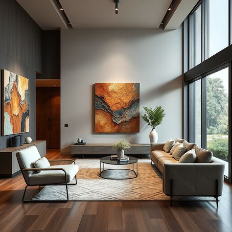 Modern home featuring designer wall art